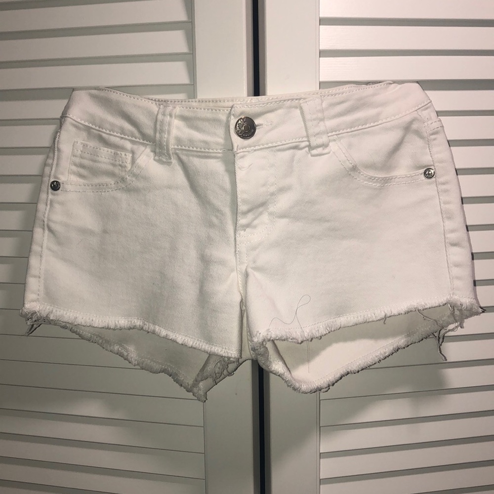 White cut off shorts